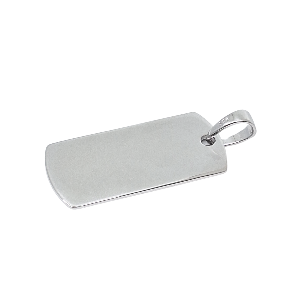 Silver Dog Tag Pendant
