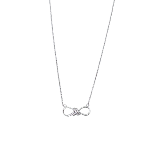 Silver CZ Infinity Pendant & Chain