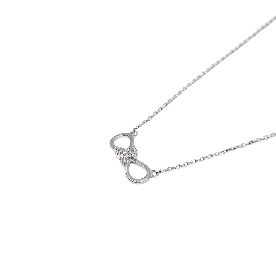 Silver CZ Infinity Pendant & Chain