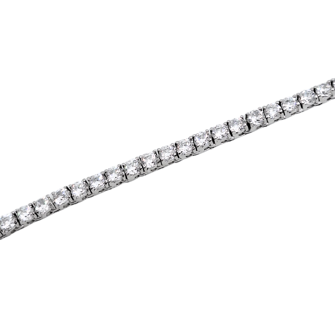 Silver Cubic Zirconia Tennis Necklace 20"