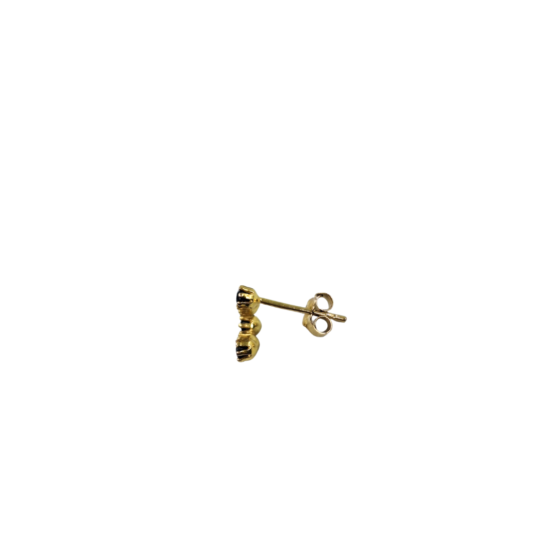 9ct Yellow Gold Sapphire & Cubic Zirconia Stud Earrings