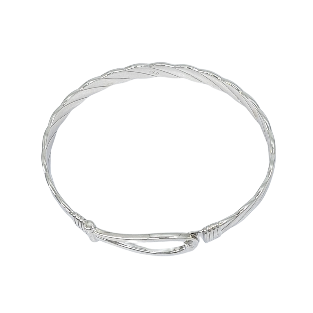 Silver Gents Twist Bangle