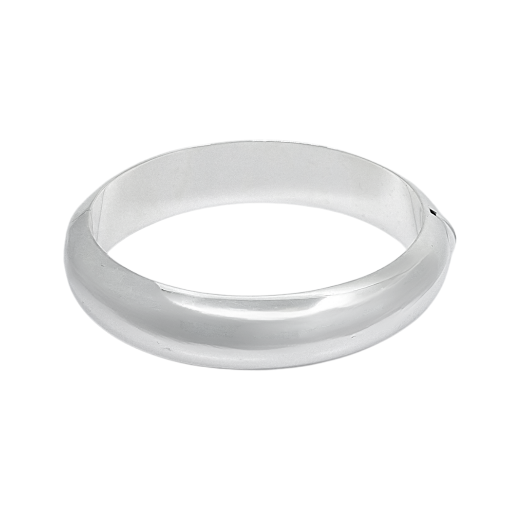 Silver Wide Hinged Bangle