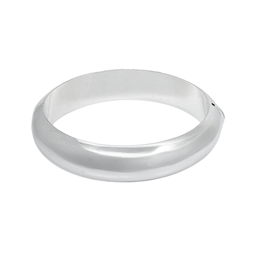 Silver Wide Hinged Bangle