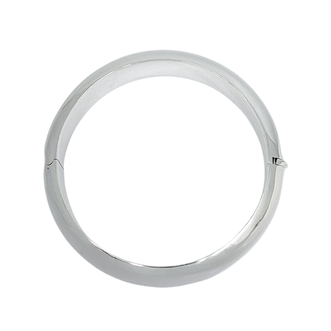 Silver Wide Hinged Bangle