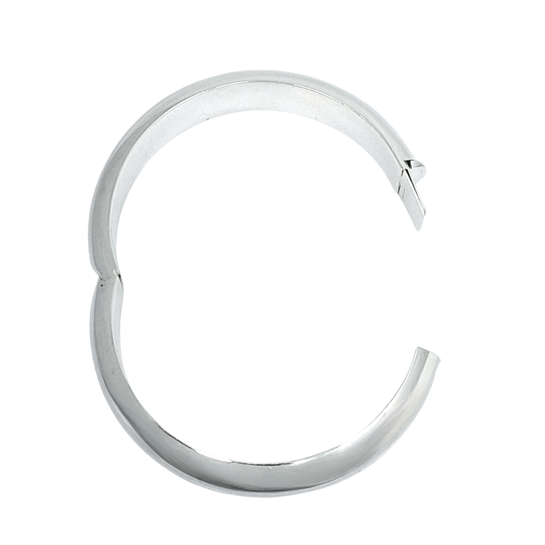 Silver Wide Hinged Bangle