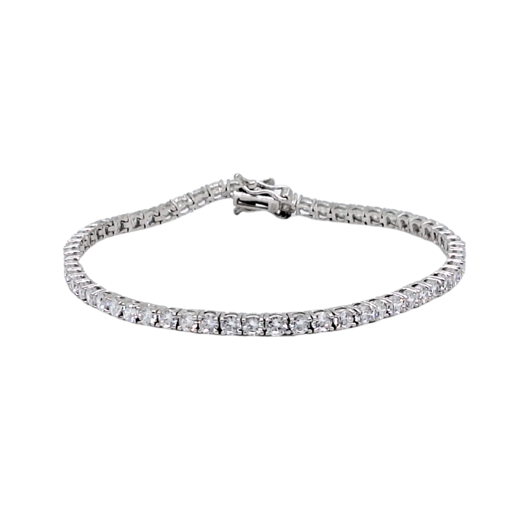 Silver CZ Tennis Bracelet 8"