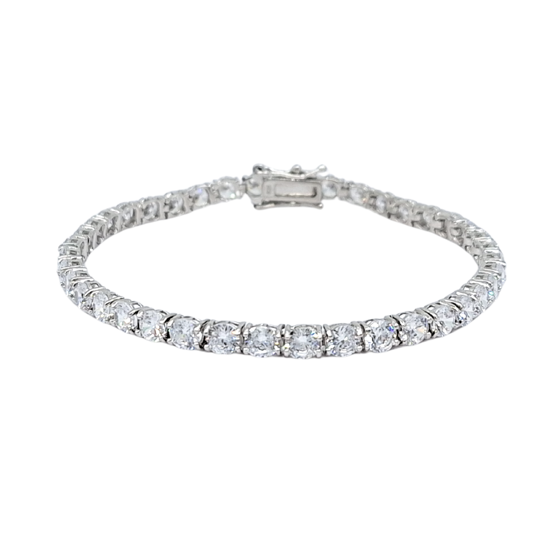 Silver Cubic Zirconia Tennis Bracelet 7.5"