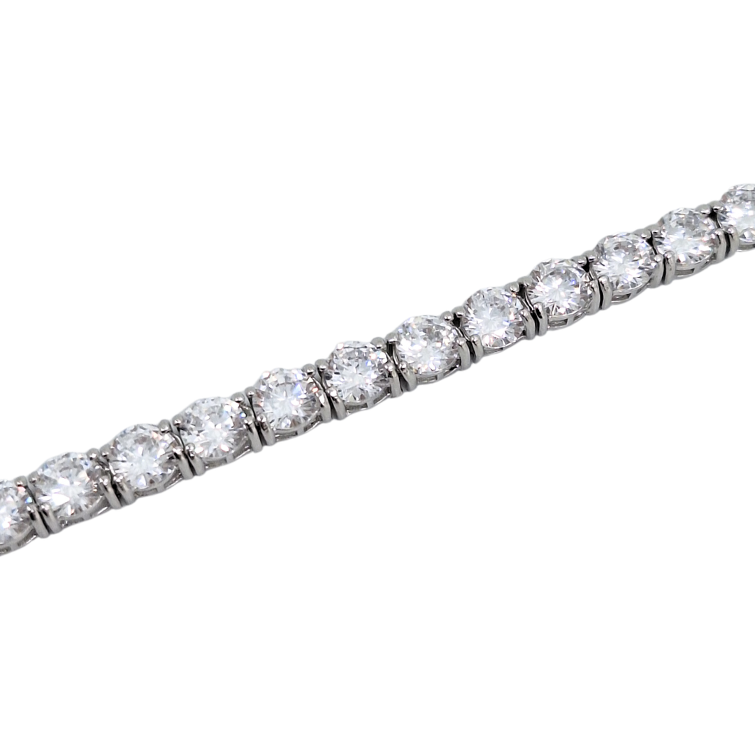 Silver Cubic Zirconia Tennis Bracelet 7.5"