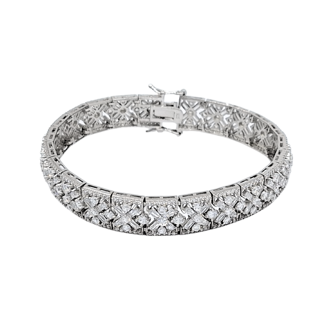 Silver Cubic Zirconia Bracelet 7"
