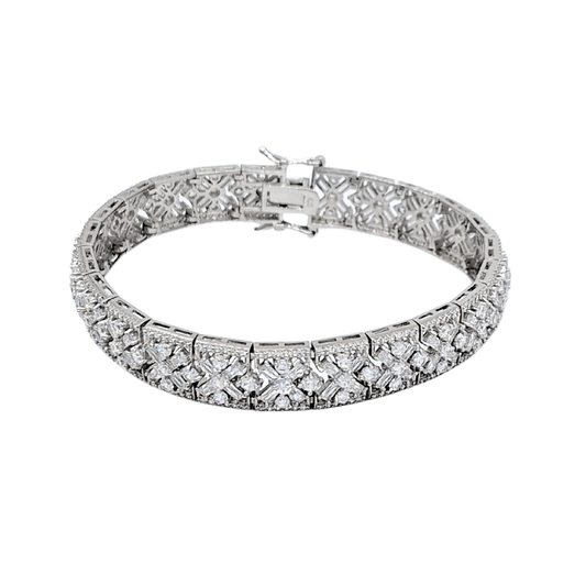 Silver Cubic Zirconia Bracelet 7"