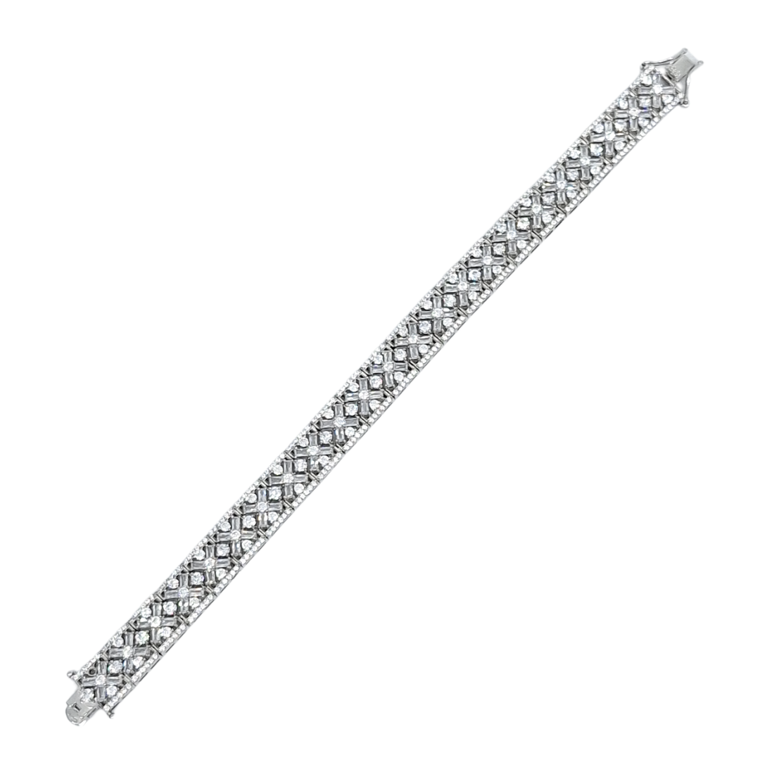 Silver Cubic Zirconia Bracelet 7"