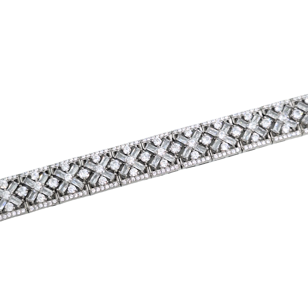 Silver Cubic Zirconia Bracelet 7"