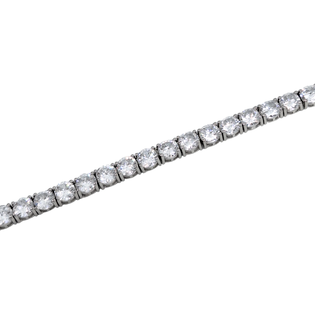 Silver Cubic Zirconia Tennis Necklace 18"