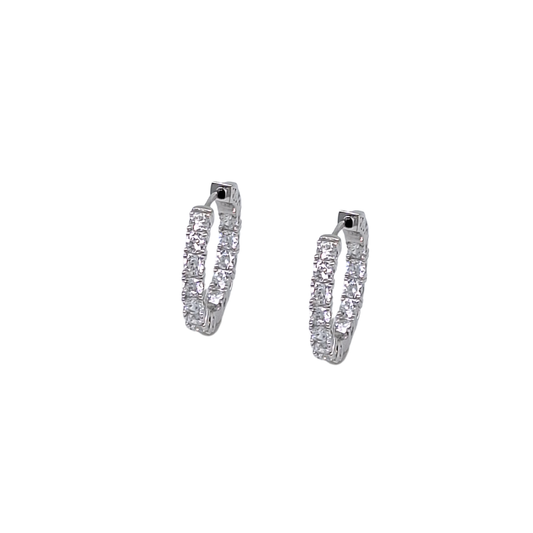 Silver Cubic Zirconia Hoop Earrings