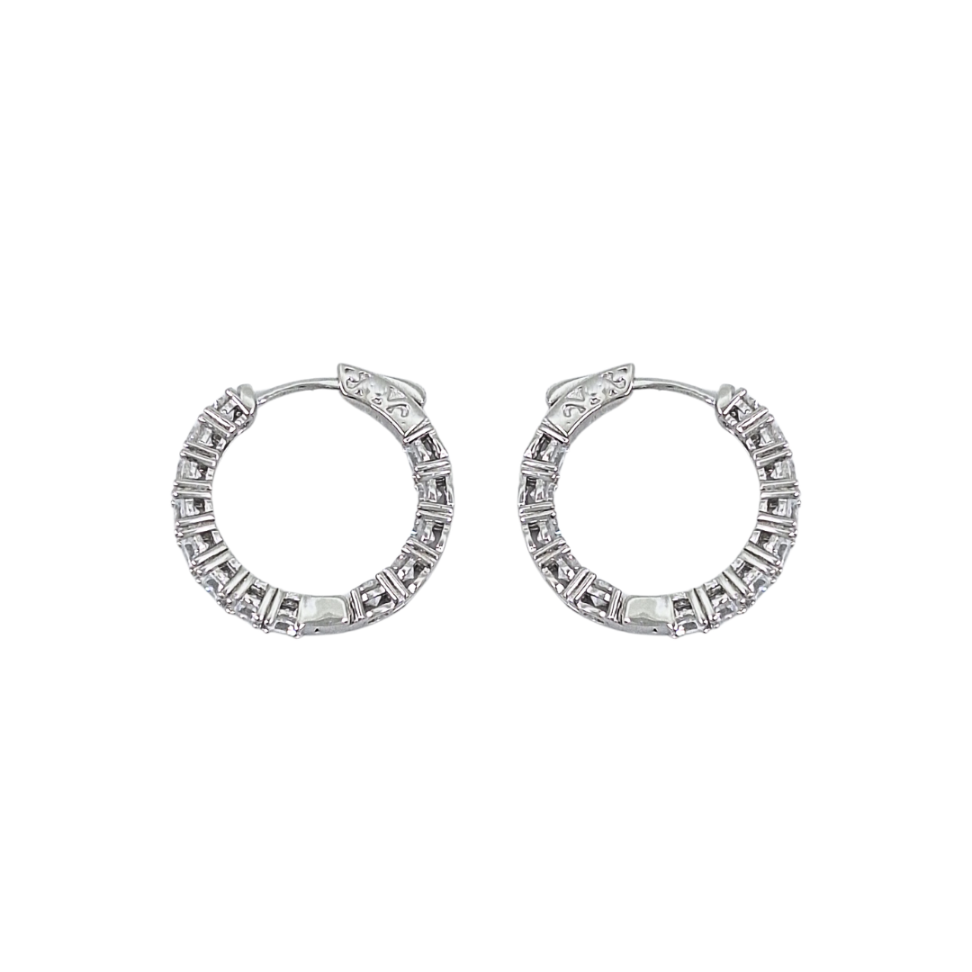 Silver Cubic Zirconia Hoop Earrings