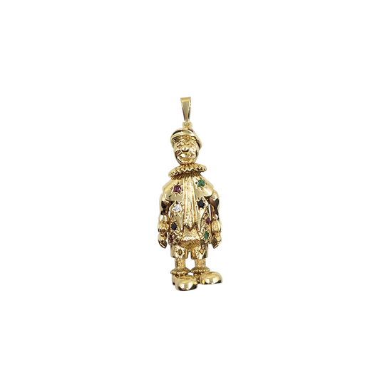 9ct Yellow Gold Clown Pendant