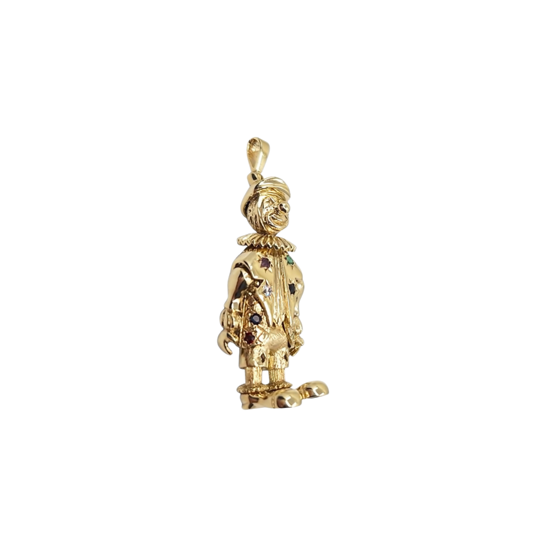 9ct Yellow Gold Clown Pendant