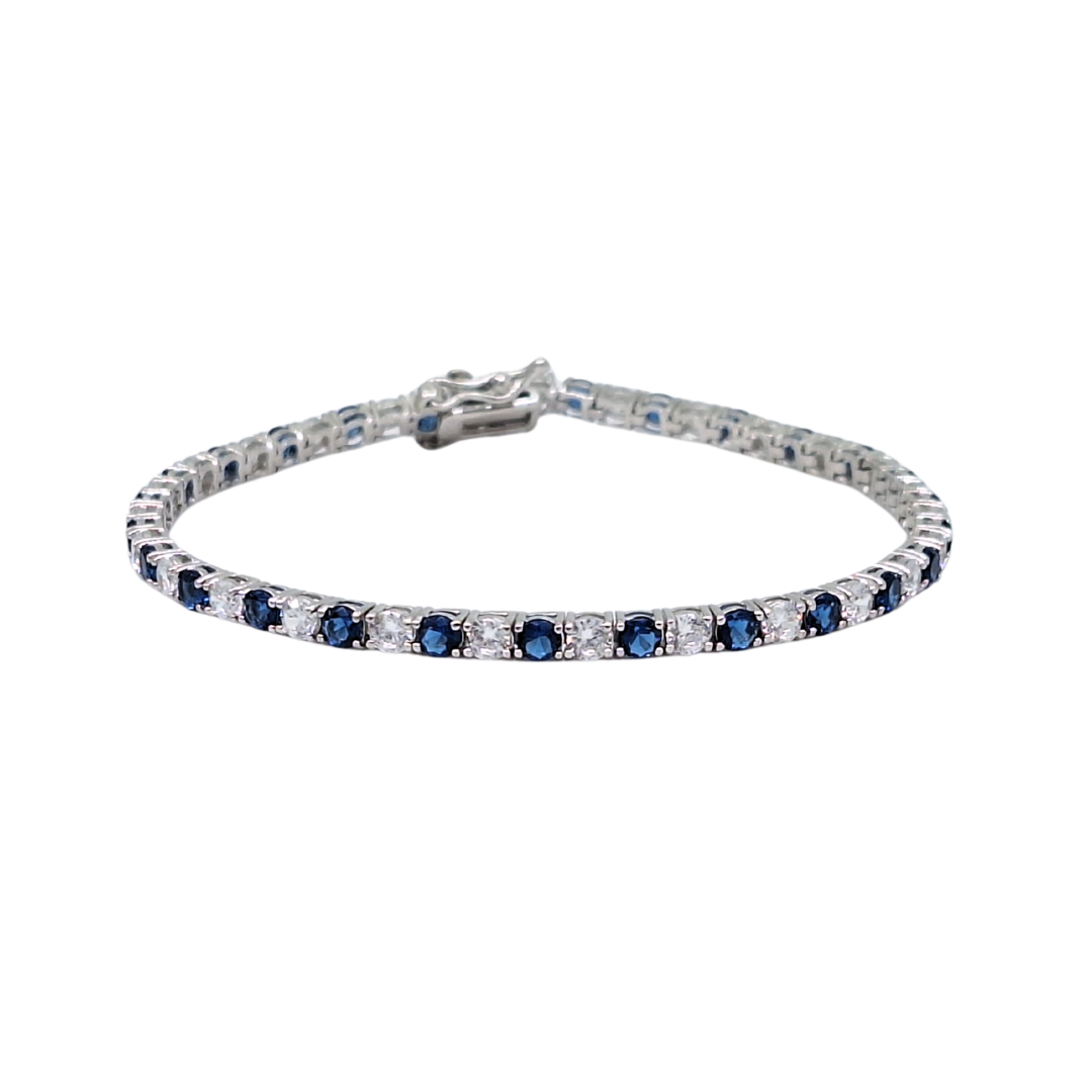 Silver Cubic Zirconia Tennis Bracelet 7.5"