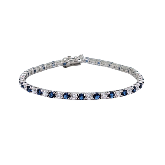 Silver Cubic Zirconia Tennis Bracelet 7.5"