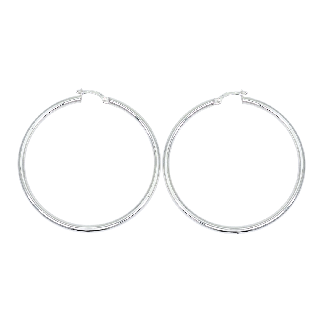 Silver Plain Hoops
