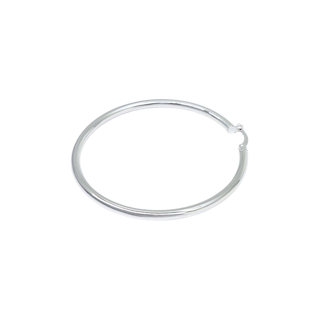 Silver Plain Hoops