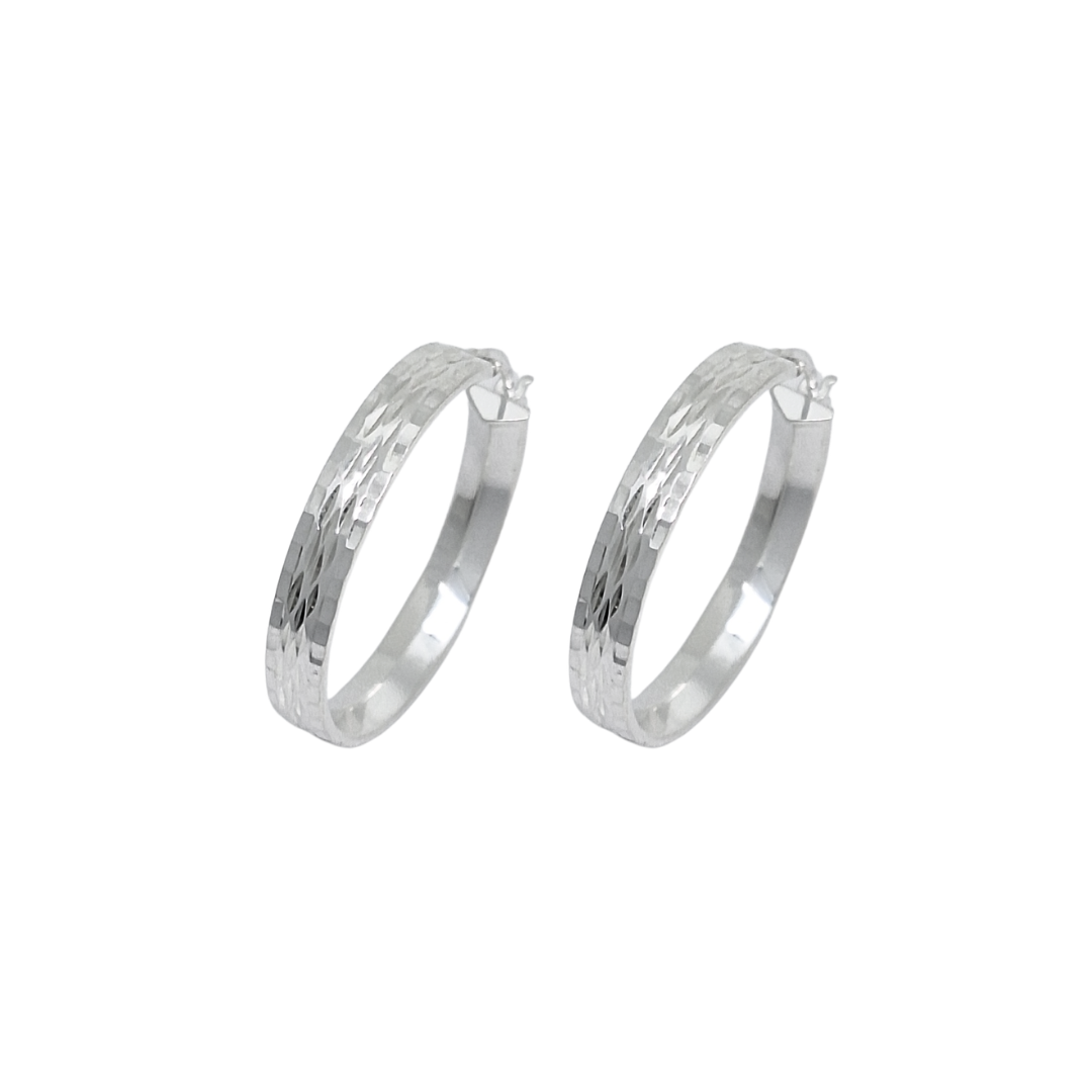 Silver Pattern Hoops