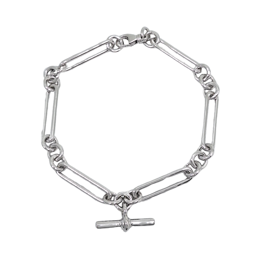 Silver Fancy Link Bracelet 8"