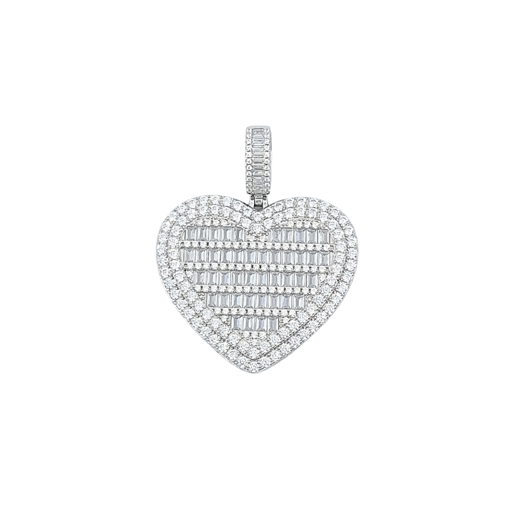 Silver Cubic Zirconia Heart Pendant