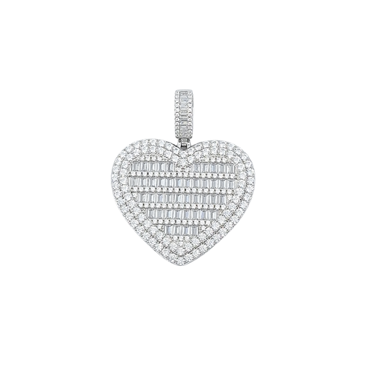 Silver Cubic Zirconia Heart Pendant