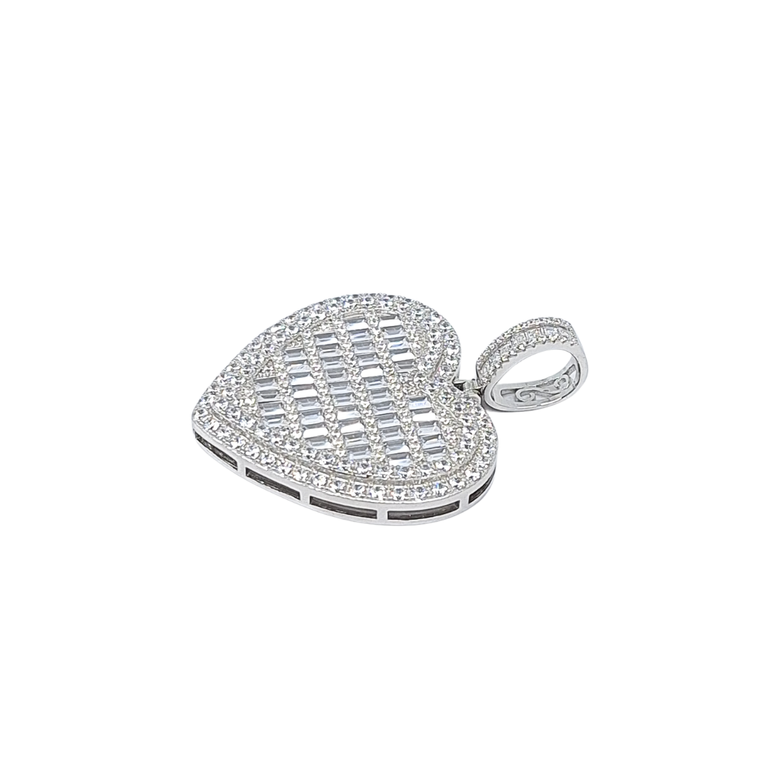 Silver Cubic Zirconia Heart Pendant