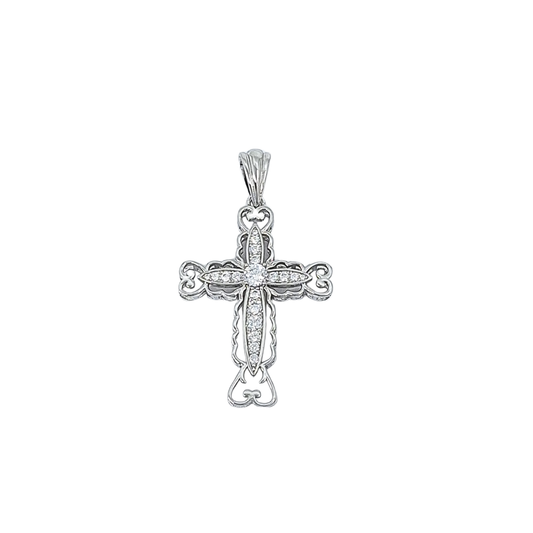 Silver Cubic Zirconia Cross
