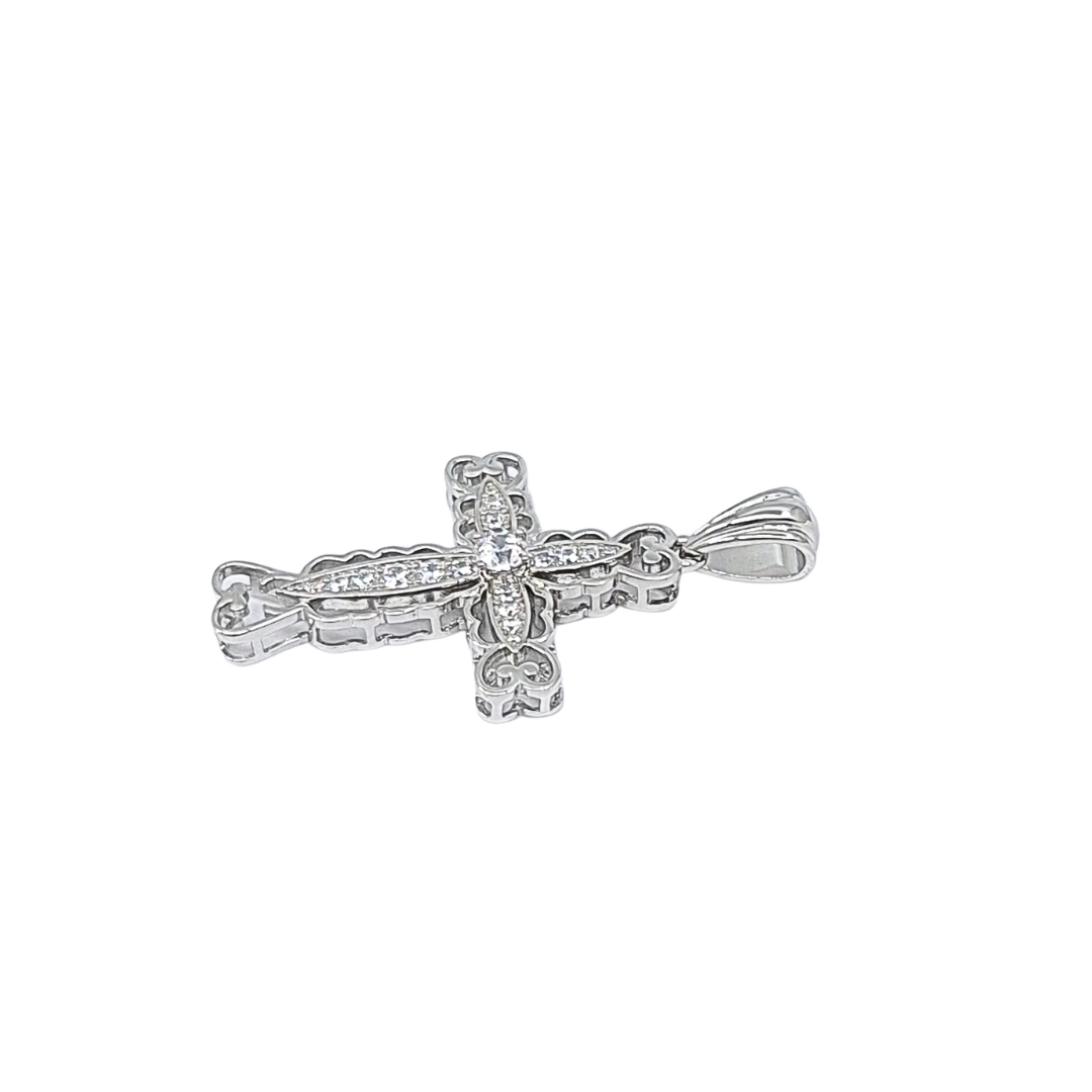 Silver Cubic Zirconia Cross