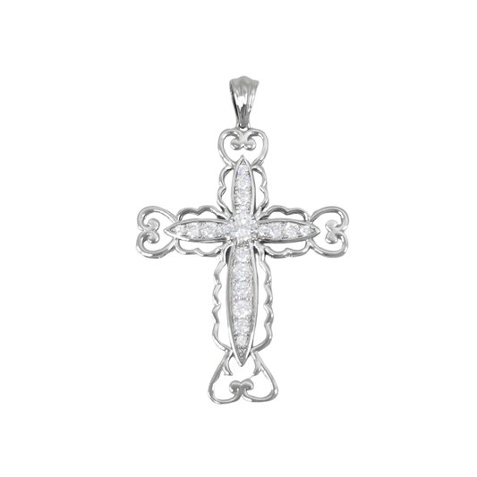 Silver Cubic Zirconia Cross