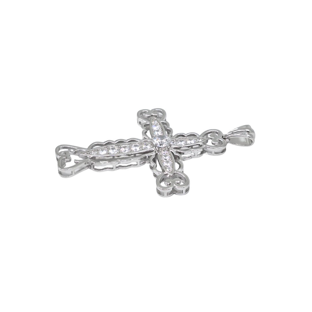 Silver Cubic Zirconia Cross