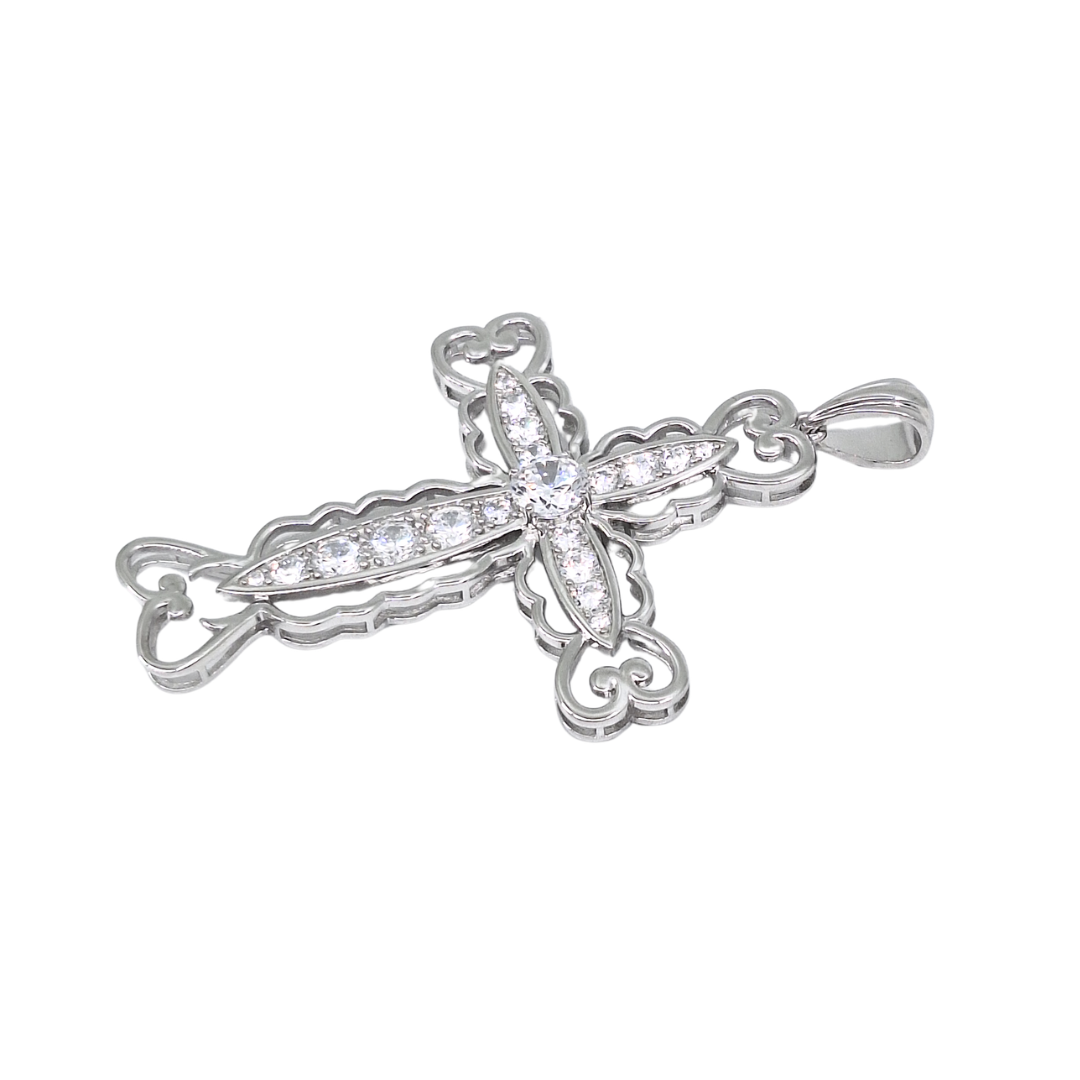 Silver Cubic Zirconia Cross