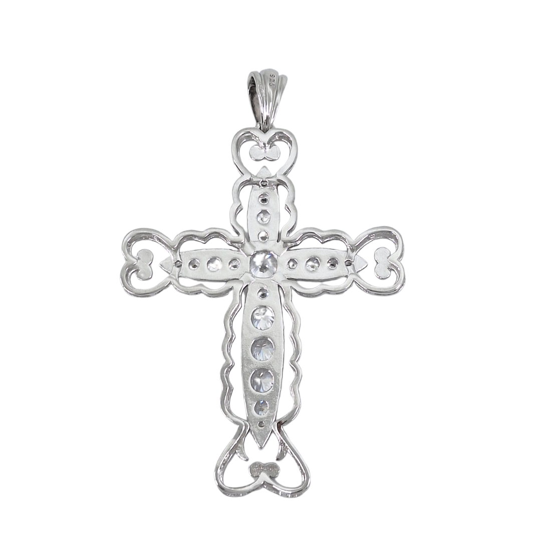 Silver Cubic Zirconia Cross