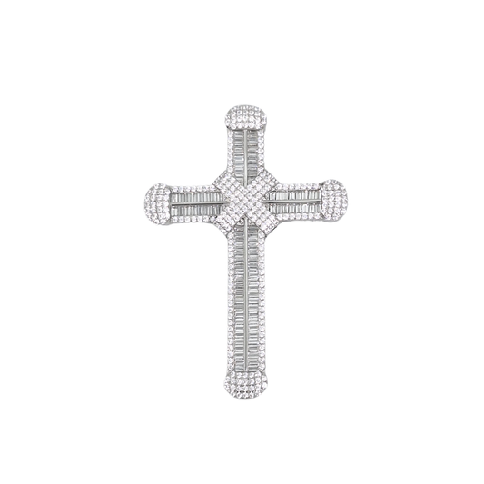 Silver Cubic Zirconia Cross