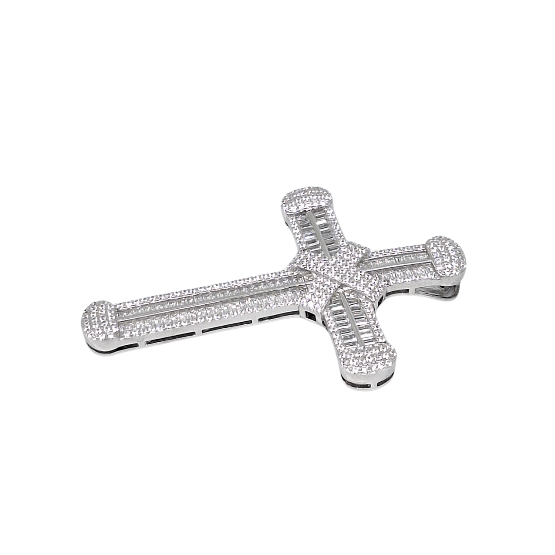 Silver Cubic Zirconia Cross