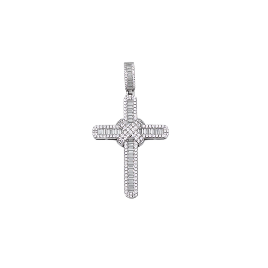 Silver Cubic Zirconia Cross
