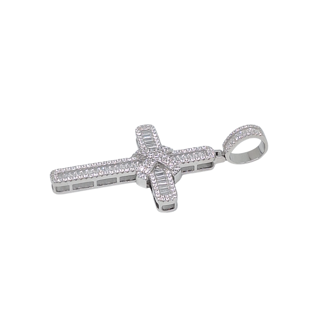 Silver Cubic Zirconia Cross