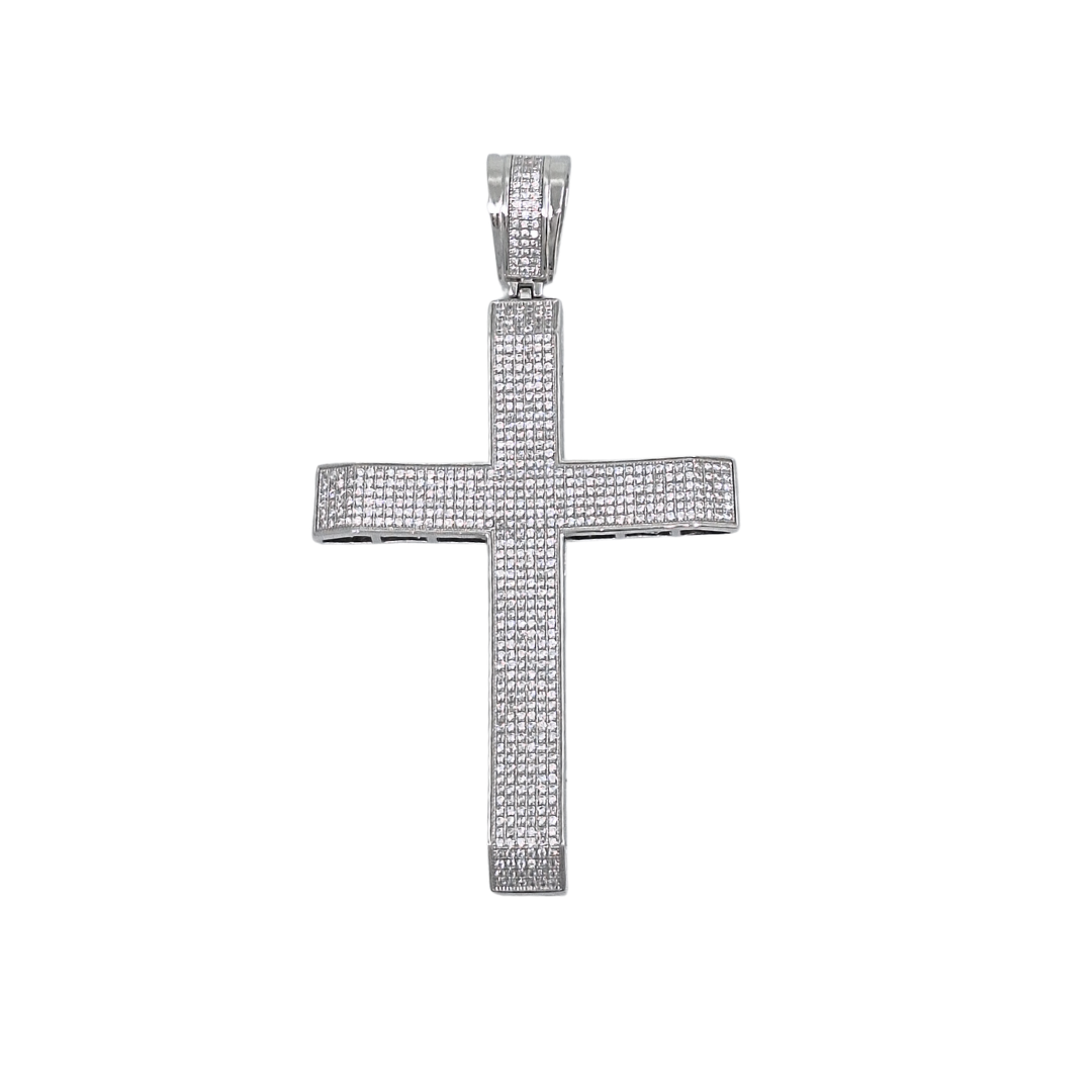 Silver Cubic Zirconia Cross