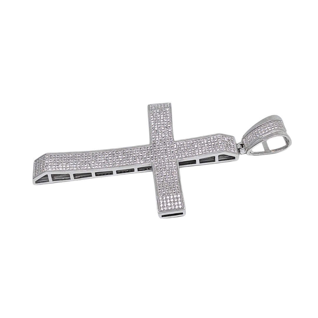 Silver Cubic Zirconia Cross