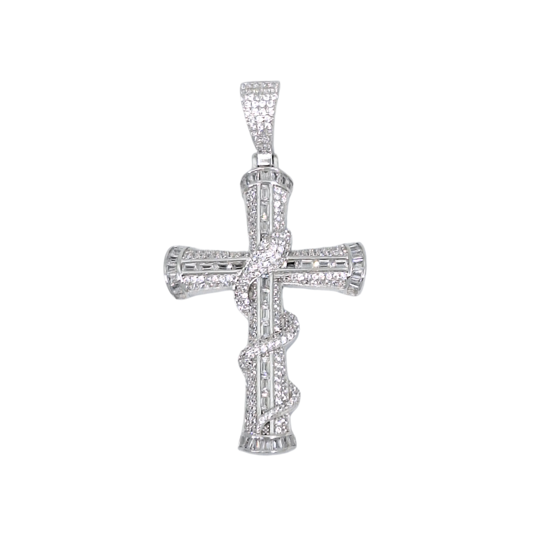 Silver Cubic Zirconia Cross