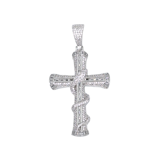 Silver Cubic Zirconia Cross
