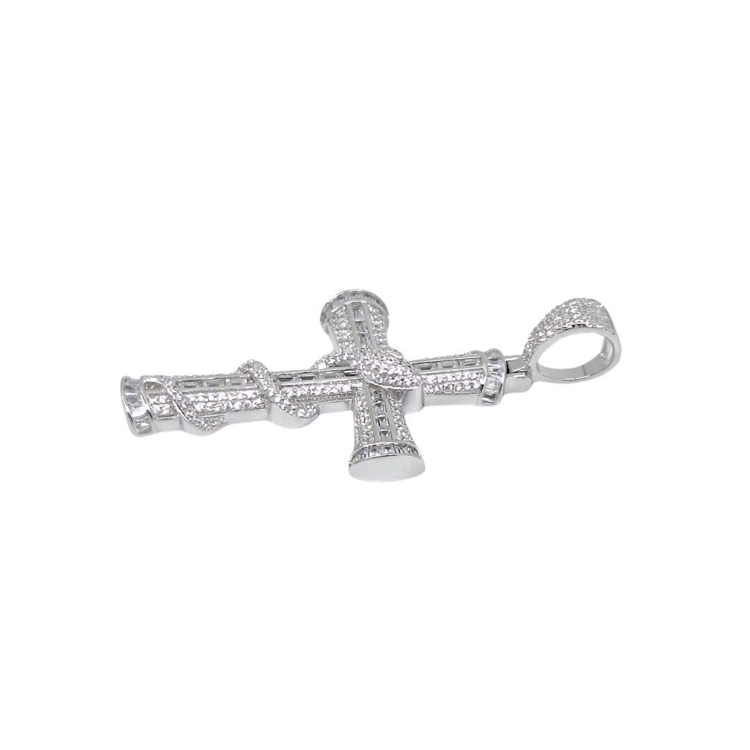 Silver Cubic Zirconia Cross