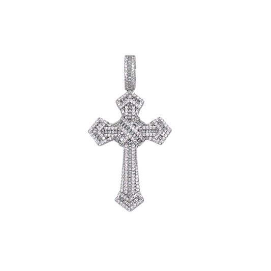 Silver Cubic Zirconia Cross