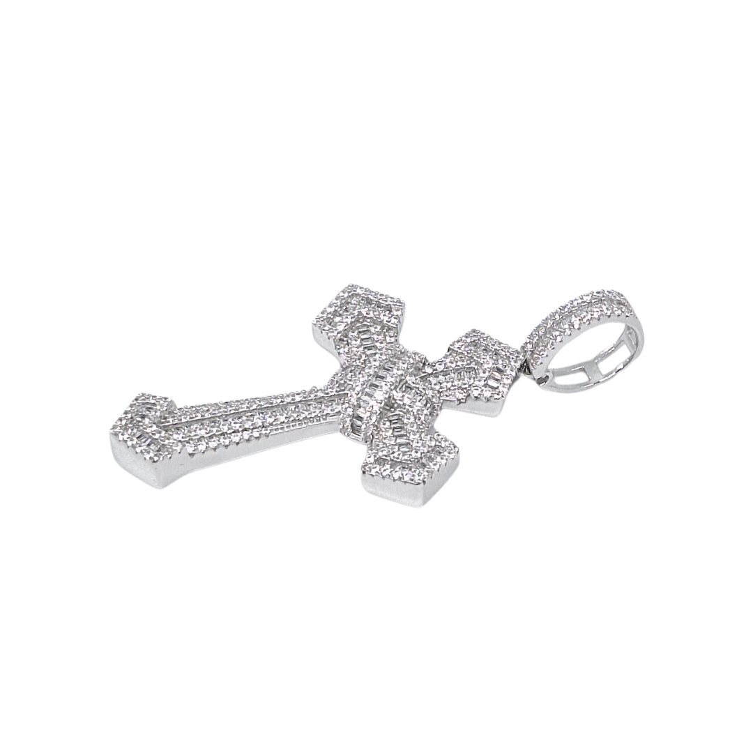 Silver Cubic Zirconia Cross