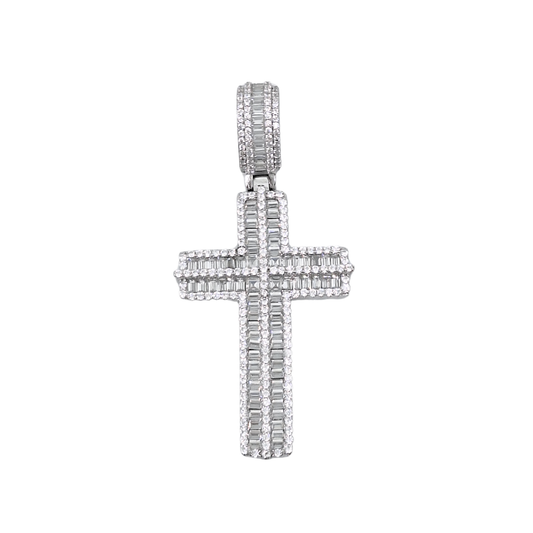 Silver Cubic Zirconia Cross