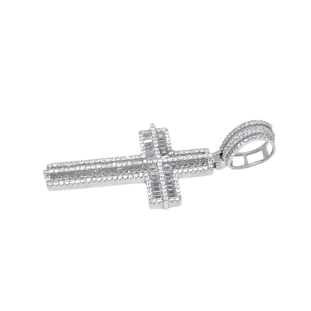 Silver Cubic Zirconia Cross